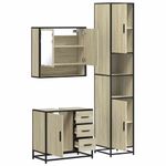 Casa si Gradina - Mobilier - Seturi de mobilier - Seturi baie - Set mobilier de baie, 3 piese, stejar sonoma, lemn prelucrat - Infinity.ro