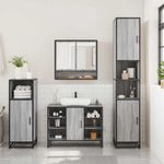 Casa si Gradina - Mobilier - Seturi de mobilier - Seturi baie - Set mobilier de baie, 3 piese, gri sonoma, lemn prelucrat - Infinity.ro