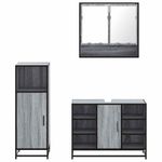 Casa si Gradina - Mobilier - Seturi de mobilier - Seturi baie - Set mobilier de baie, 3 piese, gri sonoma, lemn prelucrat - Infinity.ro