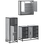 Casa si Gradina - Mobilier - Seturi de mobilier - Seturi baie - Set mobilier de baie, 3 piese, gri sonoma, lemn prelucrat - Infinity.ro
