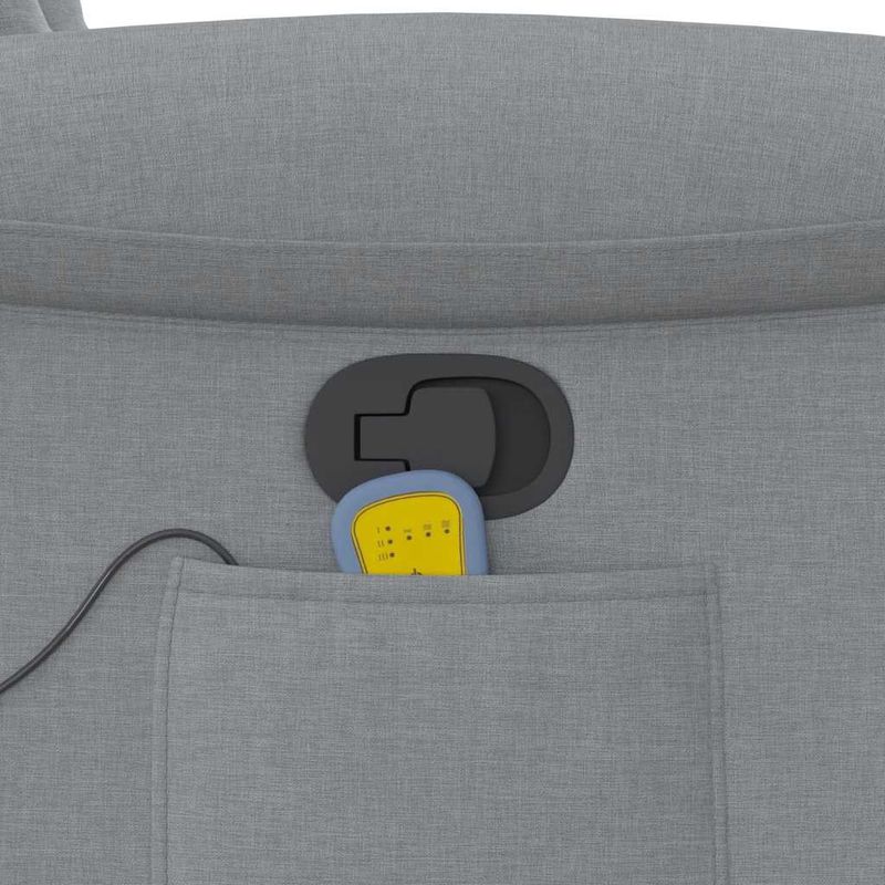 Ingrijire personala si Cosmetice - Sanatate si wellness - Articole wellness - Fotolii de masaj - Fotoliu de masaj rabatabil cu ridicare, gri deschis, textil - Infinity.ro