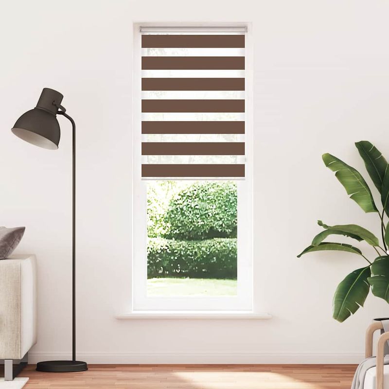Casa si Gradina - Textile si covoare - Rulouri si jaluzele - Jaluzea tip zebra maro latime tesatura 70,9 cm poliester, mărime 75x230 cm - Infinity.ro