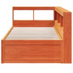 Casa si Gradina - Mobilier - Paturi si accesorii - Paturi - Pat cu biblioteca fara saltea, maro, 100x200 cm, lemn masiv pin - Infinity.ro