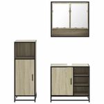 Casa si Gradina - Mobilier - Seturi de mobilier - Seturi baie - Set mobilier de baie, 3 piese, stejar sonoma, lemn prelucrat - Infinity.ro