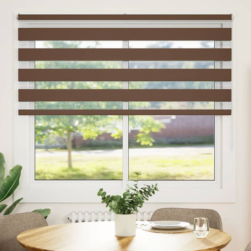 Casa si Gradina - Textile si covoare - Rulouri si jaluzele - Jaluzea tip zebra maro latime tesatura 155,9 cm poliester, mărime 160x100 cm - Infinity.ro