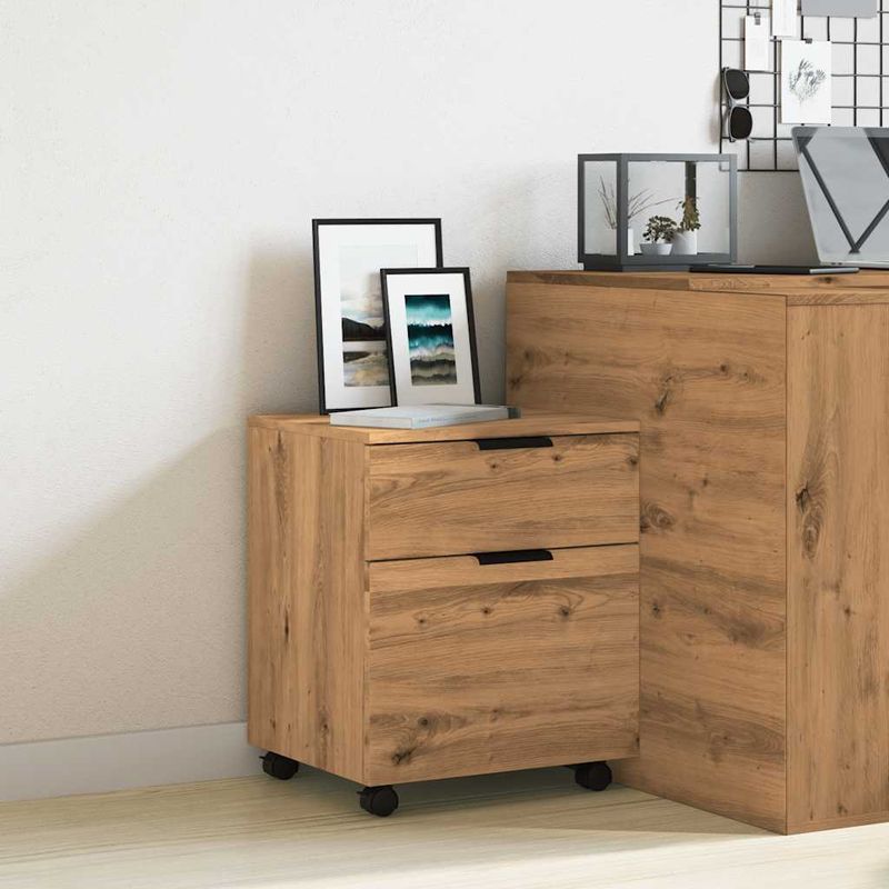 Casa si Gradina - Mobilier - Dulapuri si sifoniere - Dulapuri - Dulap mobil pentru fisiere cu roti Artisan Stejar Lemn - Infinity.ro