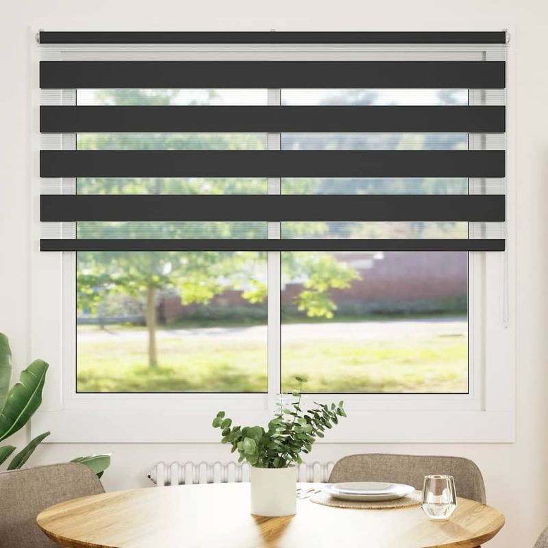 Casa si Gradina - Textile si covoare - Rulouri si jaluzele - Jaluzea tip zebra neagra latime tesatura 160,9 cm poliester, mărime 165x100 cm - Infinity.ro