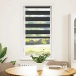 Casa si Gradina - Textile si covoare - Rulouri si jaluzele - Jaluzea tip zebra neagra latime tesatura 55,9 cm poliester, mărime 60x100 cm - Infinity.ro