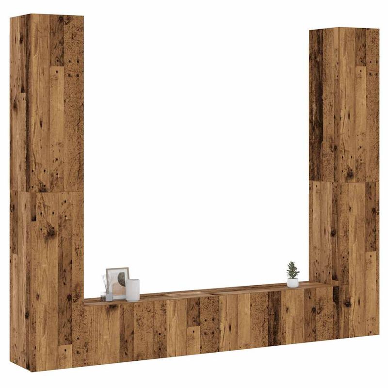 Casa si Gradina - Mobilier - Comode si corpuri - Comode - Dulapuri TV montate pe perete 6 buc Lemn vechi lemn prelucrat - Infinity.ro