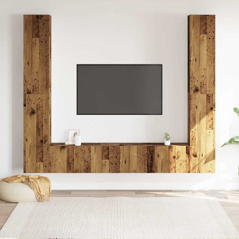 Casa si Gradina - Mobilier - Comode si corpuri - Comode - Dulapuri TV montate pe perete 6 buc Lemn vechi lemn prelucrat - Infinity.ro