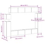 Casa si Gradina - Mobilier - Seturi de mobilier - Seturi living - Set dulap TV 8 piese montat pe perete Stejar artizanal - Infinity.ro
