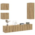 Casa si Gradina - Mobilier - Seturi de mobilier - Seturi living - Set dulap TV 5 piese montat pe perete Stejar artizanal - Infinity.ro