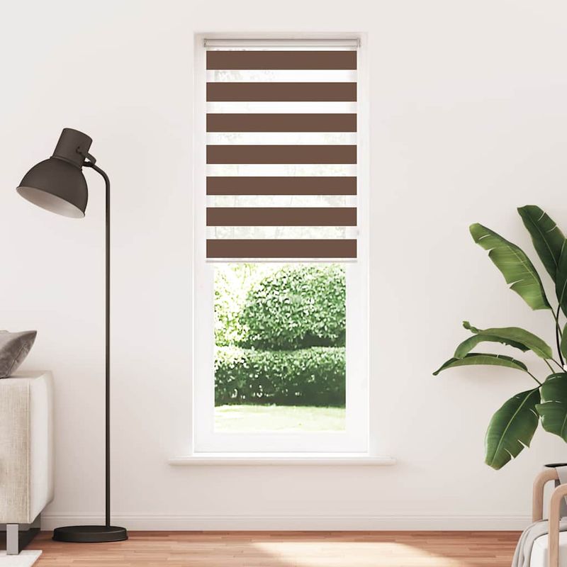 Casa si Gradina - Textile si covoare - Rulouri si jaluzele - Jaluzea tip zebra maro latime tesatura 65,9 cm poliester, mărime 70x200 cm - Infinity.ro