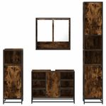 Casa si Gradina - Mobilier - Seturi de mobilier - Seturi baie - Set de mobilier de baie 4 piese Lemn prelucrat de stejar afumat - Infinity.ro