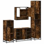 Casa si Gradina - Mobilier - Seturi de mobilier - Seturi baie - Set de mobilier de baie 4 piese Lemn prelucrat de stejar afumat - Infinity.ro
