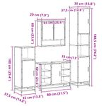 Casa si Gradina - Mobilier - Seturi de mobilier - Seturi baie - Set de mobilier de baie 4 piese Lemn prelucrat de stejar afumat - Infinity.ro