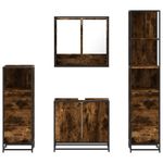 Casa si Gradina - Mobilier - Seturi de mobilier - Seturi baie - Set de mobilier de baie 4 piese Lemn prelucrat de stejar afumat - Infinity.ro