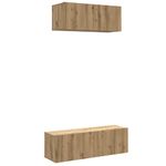 Casa si Gradina - Mobilier - Seturi de mobilier - Seturi living - Set dulap TV 2 piese montat pe perete Stejar artizanal - Infinity.ro
