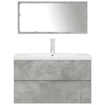 Casa si Gradina - Mobilier - Seturi de mobilier - Seturi baie - Set mobilier de baie, 3 piese, gri beton, lemn compozit - Infinity.ro