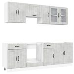 Casa si Gradina - Mobilier - Comode si corpuri - Corpuri bucatarie - Set dulapuri de bucatarie 8 piese „Kalmar” gri beton Lemn - Infinity.ro