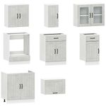 Casa si Gradina - Mobilier - Comode si corpuri - Corpuri bucatarie - Set dulapuri de bucatarie 8 piese „Kalmar” gri beton Lemn - Infinity.ro