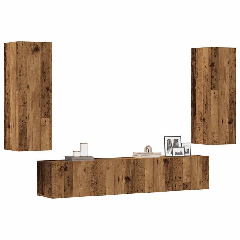 Casa si Gradina - Mobilier - Comode si corpuri - Comode - Dulapuri TV montate pe perete 4 buc Lemn vechi lemn prelucrat - Infinity.ro