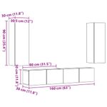 Casa si Gradina - Mobilier - Comode si corpuri - Comode - Dulapuri TV montate pe perete 4 buc Lemn vechi lemn prelucrat - Infinity.ro