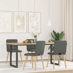 Casa si Gradina - Mobilier - Scaune si fotolii - Scaune - Scaune de bucatarie pivotante, 4 buc., gri inchis, textil - Infinity.ro