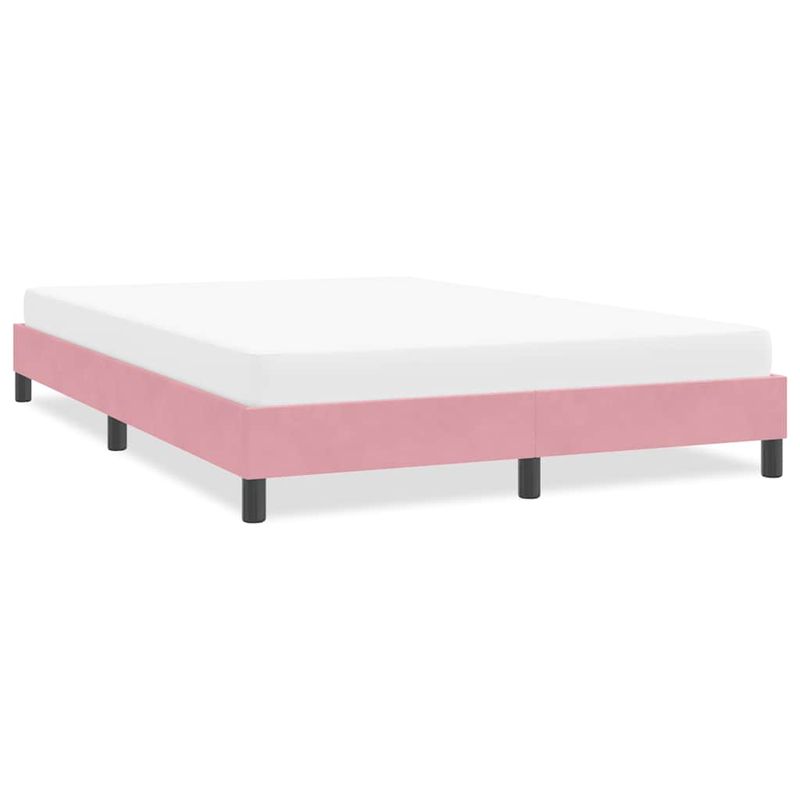 Casa si Gradina - Mobilier - Paturi si accesorii - Paturi - Cadru de pat fara saltea roz 140x210 cm catifea - Infinity.ro
