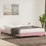 Casa si Gradina - Mobilier - Paturi si accesorii - Paturi - Cadru de pat fara saltea roz 140x210 cm catifea - Infinity.ro