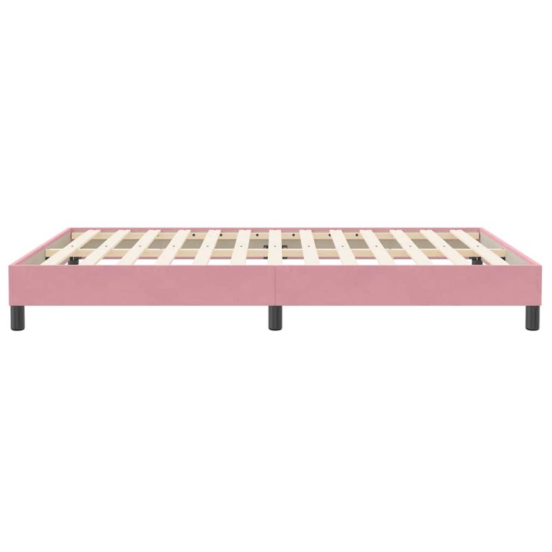 Casa si Gradina - Mobilier - Paturi si accesorii - Paturi - Cadru de pat fara saltea roz 140x210 cm catifea - Infinity.ro