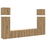 Casa si Gradina - Mobilier - Seturi de mobilier - Seturi living - Set dulap TV 8 piese montat pe perete Stejar artizanal - Infinity.ro