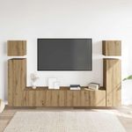 Casa si Gradina - Mobilier - Seturi de mobilier - Seturi living - Set dulap TV 8 piese montat pe perete Stejar artizanal - Infinity.ro