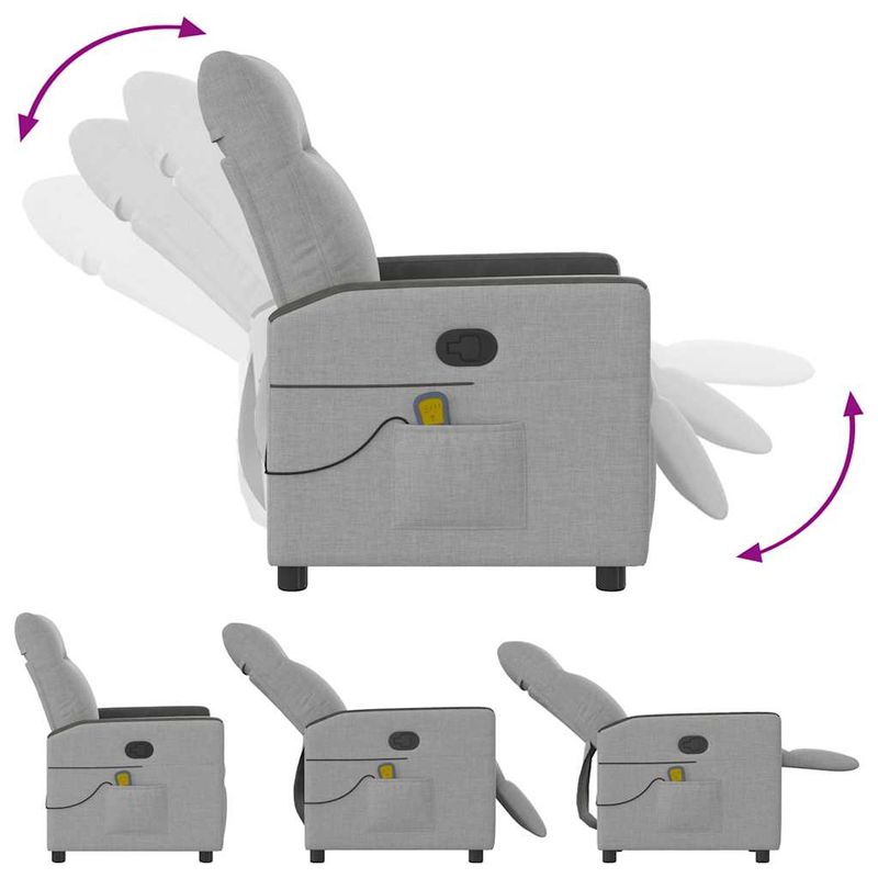 Ingrijire personala si Cosmetice - Sanatate si wellness - Articole wellness - Fotolii de masaj - Scaun de masaj cu tesatura gri nor - Infinity.ro