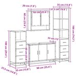 Casa si Gradina - Mobilier - Seturi de mobilier - Seturi baie - Set de mobilier de baie 4 piese Lemn prelucrat de stejar afumat - Infinity.ro