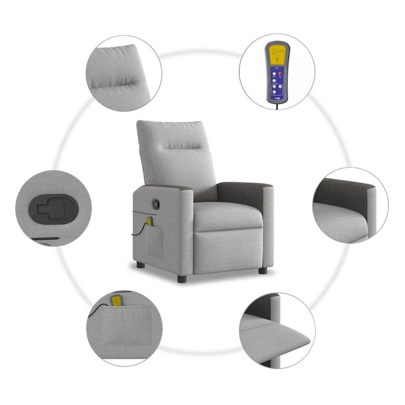 Ingrijire personala si Cosmetice - Sanatate si wellness - Articole wellness - Fotolii de masaj - Scaun de masaj cu tesatura gri nor - Infinity.ro