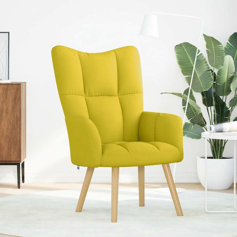 Casa si Gradina - Mobilier - Scaune si fotolii - Scaune - Scaun de relaxare Tesatura galben deschis, model without stool - Infinity.ro