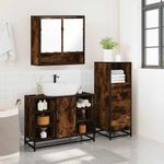 Casa si Gradina - Mobilier - Seturi de mobilier - Seturi baie - Set mobilier de baie, 3 piese, stejar fumuriu, lemn prelucrat - Infinity.ro