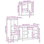 Casa si Gradina - Mobilier - Seturi de mobilier - Seturi baie - Set mobilier de baie, 3 piese, stejar fumuriu, lemn prelucrat - Infinity.ro