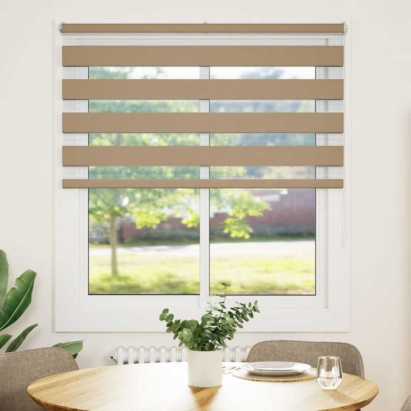 Casa si Gradina - Textile si covoare - Rulouri si jaluzele - Jaluzea tip zebra 130x150 cm latime tesatura 125,9 cm poliester, sand brown - Infinity.ro