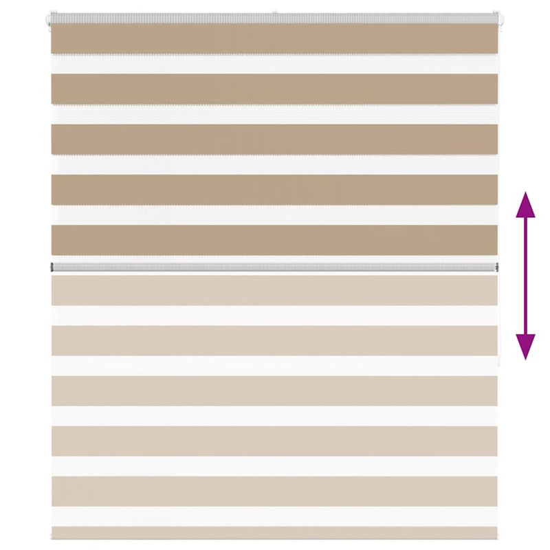 Casa si Gradina - Textile si covoare - Rulouri si jaluzele - Jaluzea tip zebra 130x150 cm latime tesatura 125,9 cm poliester, sand brown - Infinity.ro
