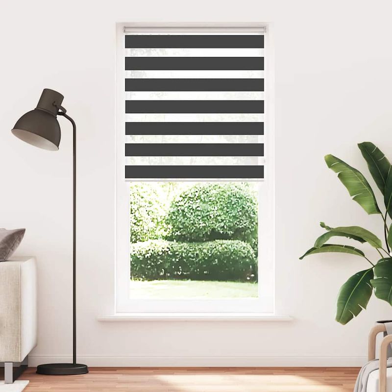 Casa si Gradina - Textile si covoare - Rulouri si jaluzele - Jaluzea tip zebra neagra latime tesatura 100,9 cm poliester, mărime 105x200 cm - Infinity.ro