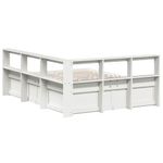 Casa si Gradina - Mobilier - Paturi si accesorii - Paturi - Pat cu biblioteca fara saltea, alb, 140x200 cm, lemn masiv pin - Infinity.ro