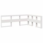 Casa si Gradina - Mobilier - Paturi si accesorii - Paturi - Pat cu biblioteca fara saltea, alb, 140x200 cm, lemn masiv pin - Infinity.ro
