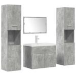Casa si Gradina - Mobilier - Seturi de mobilier - Seturi baie - Set mobilier de baie, 5 piese, gri beton, lemn prelucrat - Infinity.ro