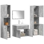 Casa si Gradina - Mobilier - Seturi de mobilier - Seturi baie - Set mobilier de baie, 5 piese, gri beton, lemn prelucrat - Infinity.ro