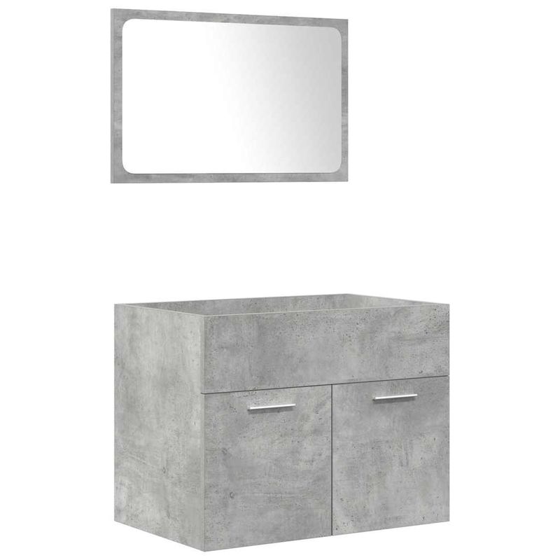 Casa si Gradina - Mobilier - Seturi de mobilier - Seturi baie - Set mobilier de baie, 5 piese, gri beton, lemn prelucrat - Infinity.ro
