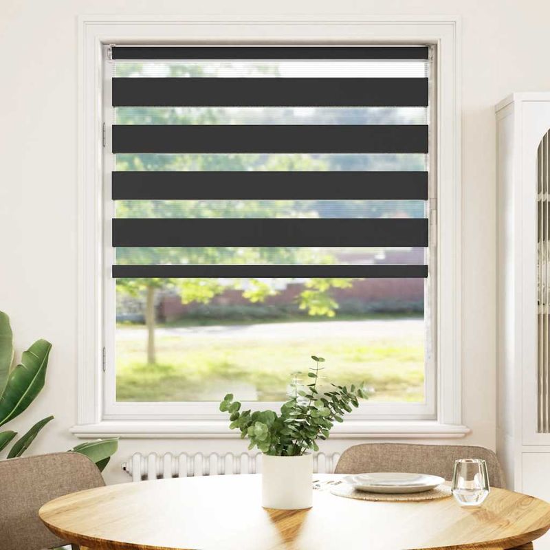 Casa si Gradina - Textile si covoare - Rulouri si jaluzele - Jaluzea tip zebra neagra latime tesatura 90,9 cm poliester, mărime 95x100 cm - Infinity.ro