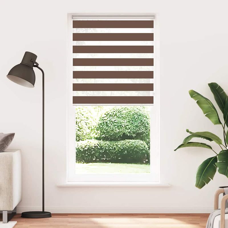 Casa si Gradina - Textile si covoare - Rulouri si jaluzele - Jaluzea tip zebra maro latime tesatura 105,9 cm poliester, mărime 110x200 cm - Infinity.ro