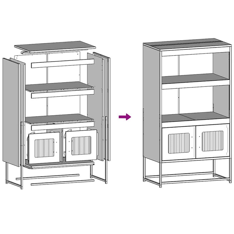Casa si Gradina - Mobilier - Comode si corpuri - Corpuri bucatarie - Dulap inalt, alb, 68x39x123 cm, otel - Infinity.ro